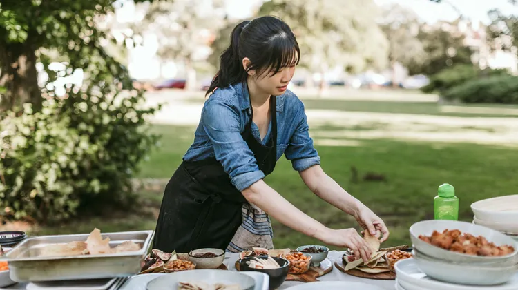 Flexitarian Pamelia Chia canvases chefs for show-stopping Asian vegetarian recipes.